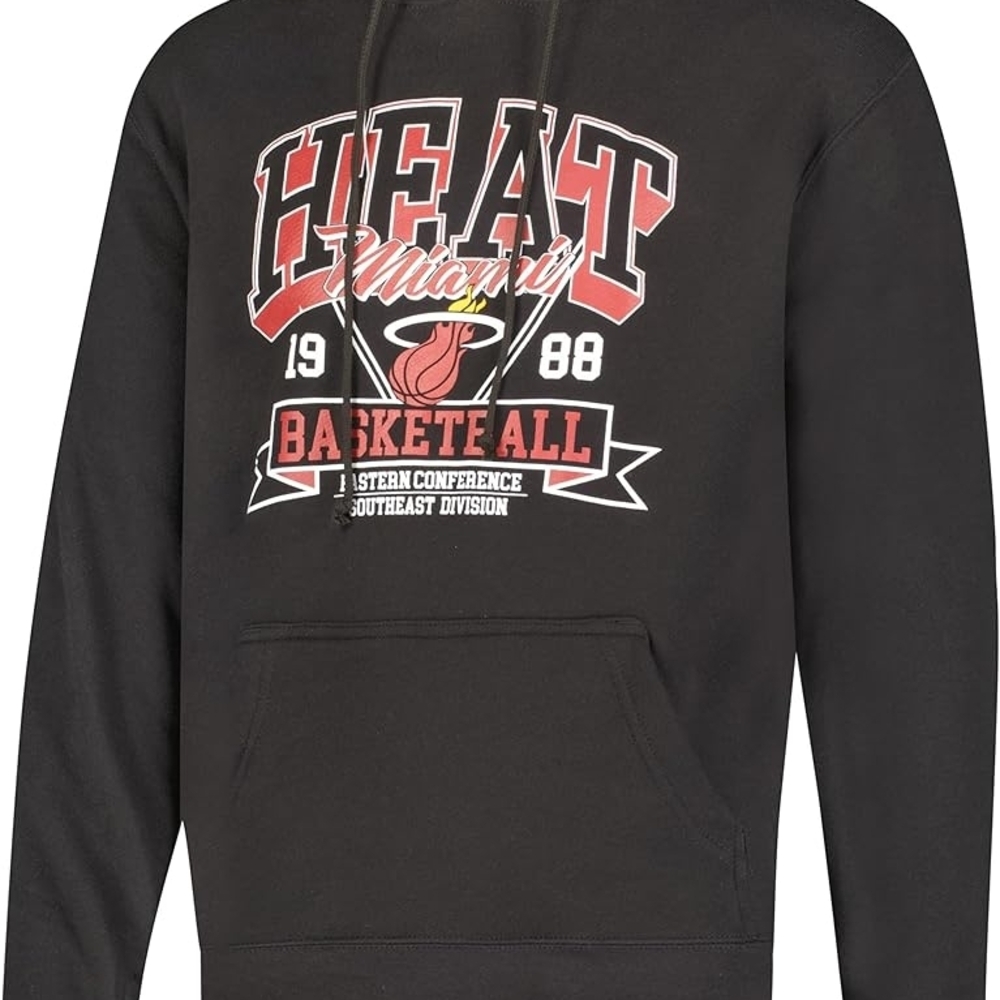 Miami Heat Men's MEDIUM Basketball Hooded Sweatshirt Hoodie NBA (Black)